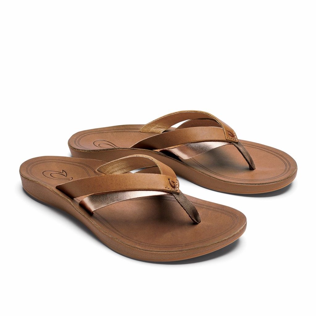 Sandalias Olukai Kaekae - Chanclas Mujer Cafes 20029-867